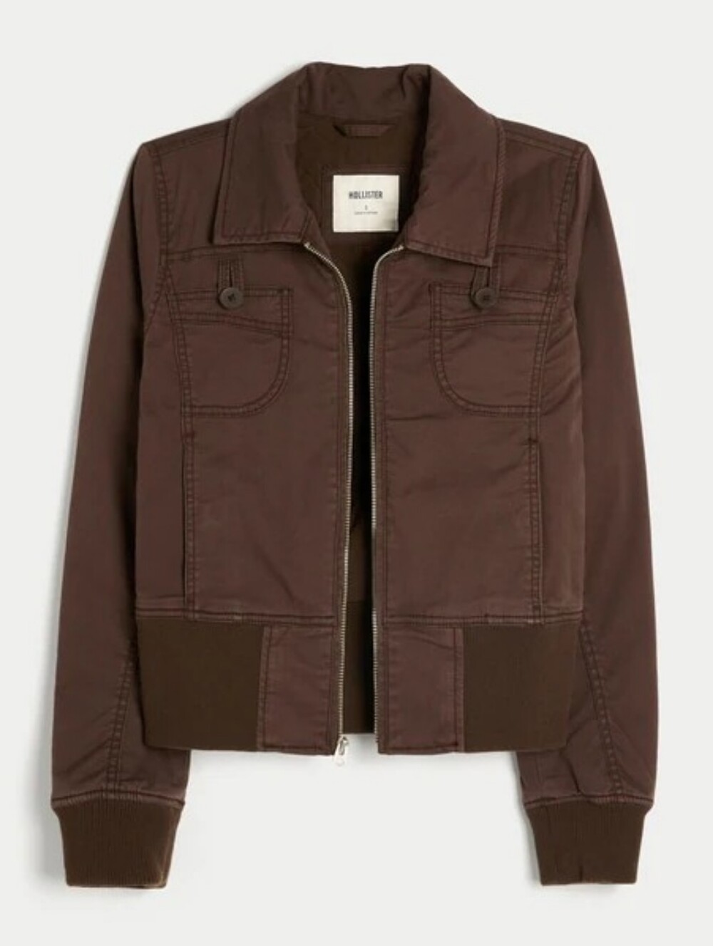 Hollister Twill Zip Up Jacket NWOT SIZE XL - Picture 5 of 6